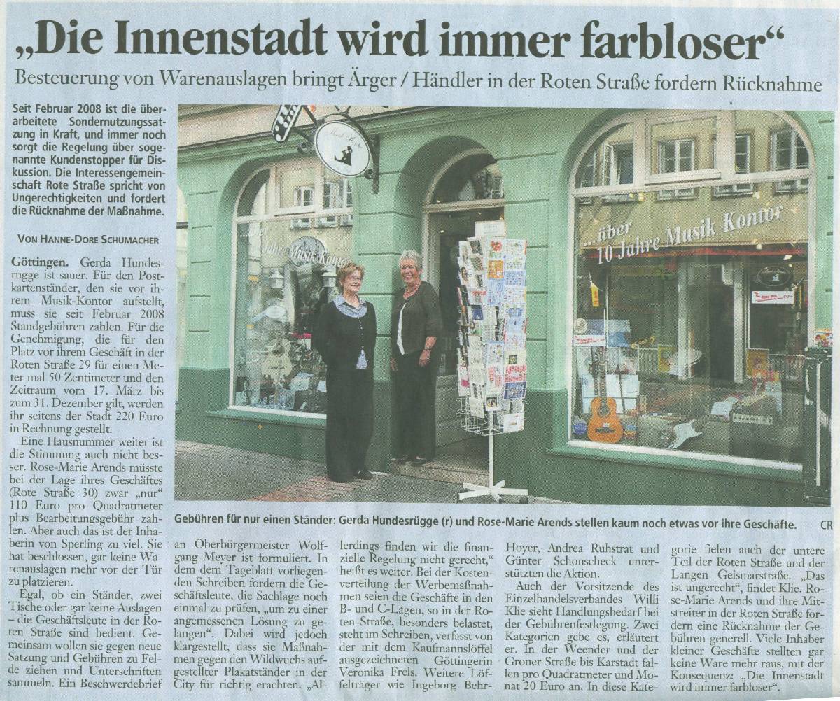 Göttinger Tageblatt: Die Innenstadt wird immer farbloser