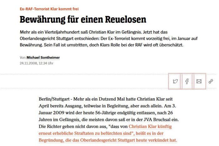 Christian Klar wird nach 26 Jahren aus der Haft entlassen