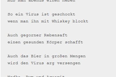 Weil wir doch am Leben kleben muß man abends einen heben
